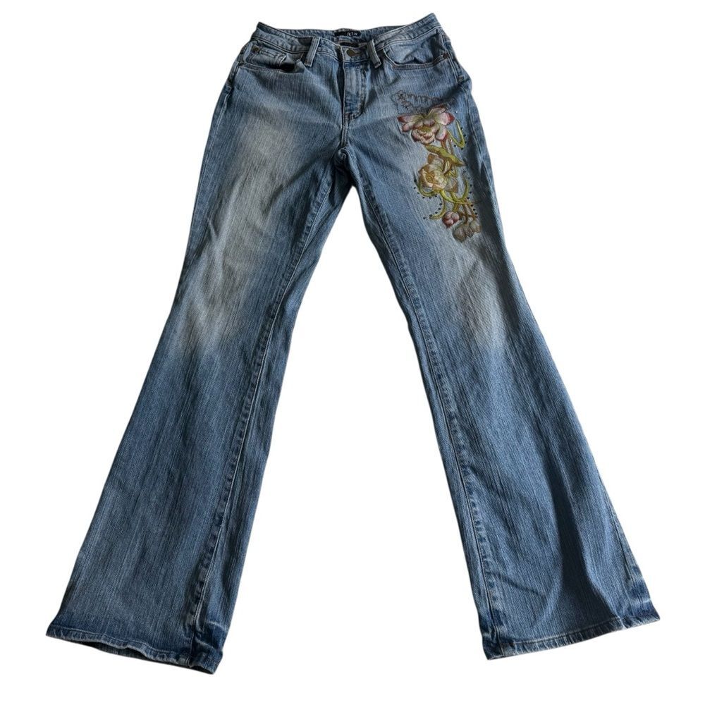 Vintage ANA Floral  Embroidered Studded Boho Bohemian Denim Jeans Sz 4